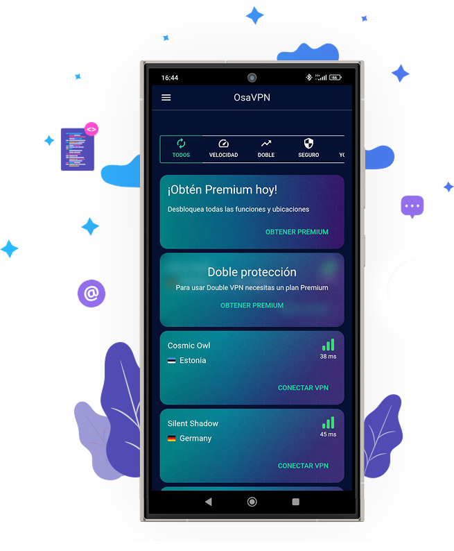 Spanish OsaVPN app illustration