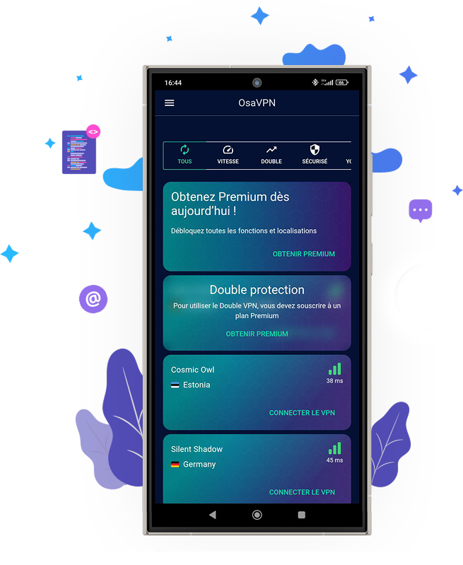 French OsaVPN app illustration